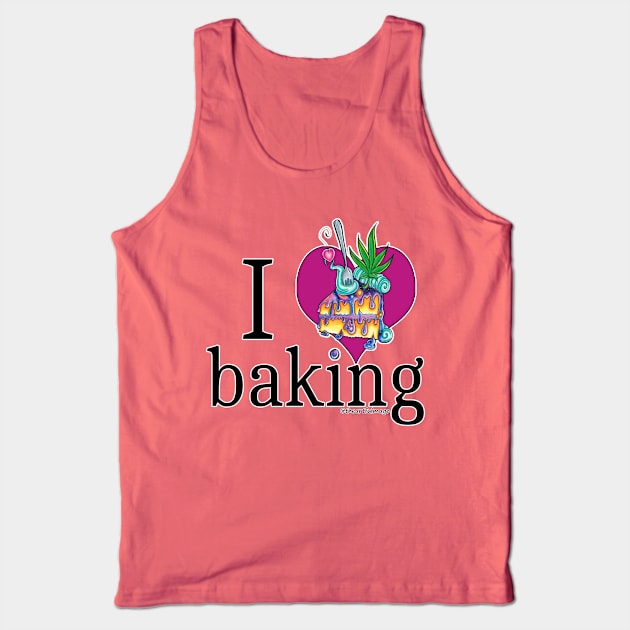 I Heart Baking (Space Cake Version) Tank Top by Artful Magic Shop